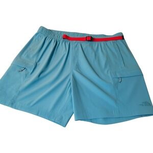 The North Face Cargo Shorts Mens XL Blue Belted Hiking Outdoor Lightweight
